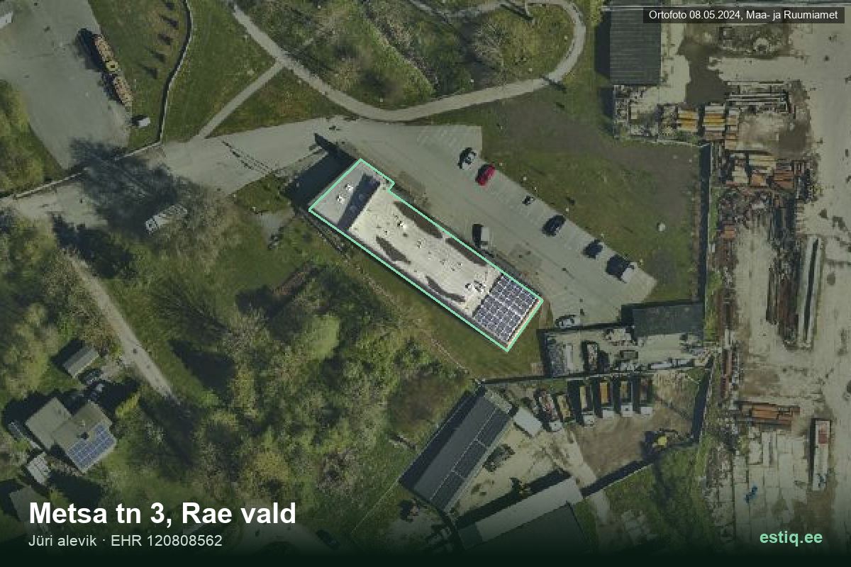Metsa tänav 3, Rae – aerial photo of the building, outline from the Building Register (EHR)