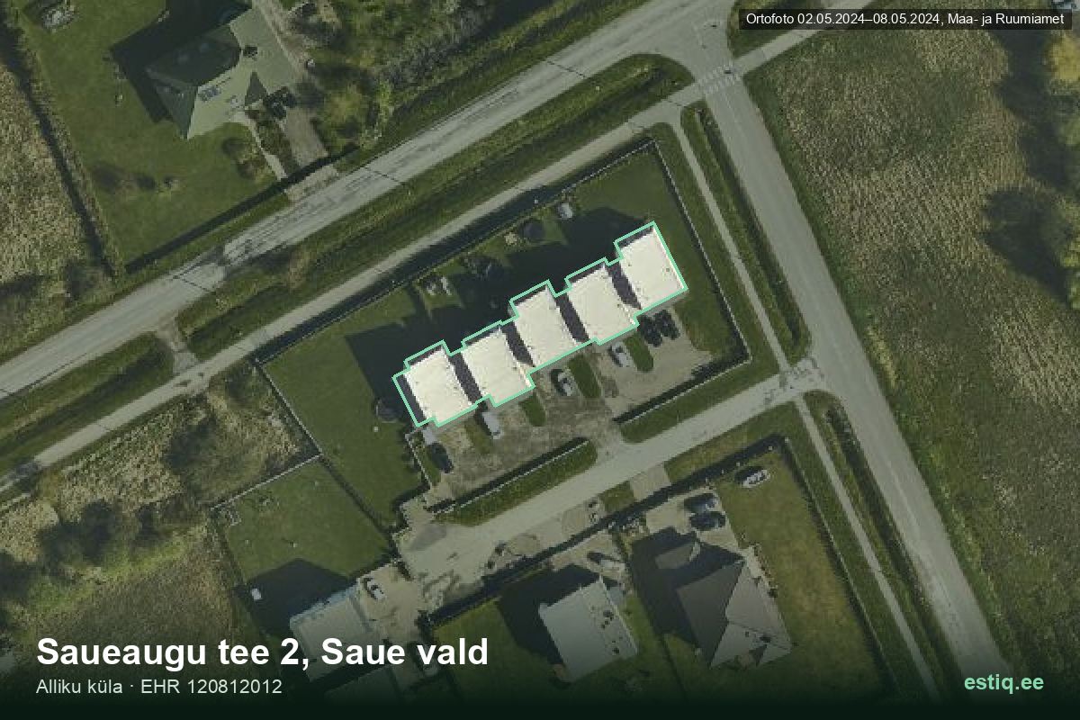 Saueaugu tee 2, Saue – аэрофото дома, контур по данным регистра строений (EHR)