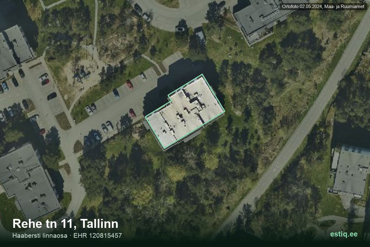 Rehe tänav 11, Tallinn – hoone aerofoto, kontuur ehitisregistri (EHR) andmetest