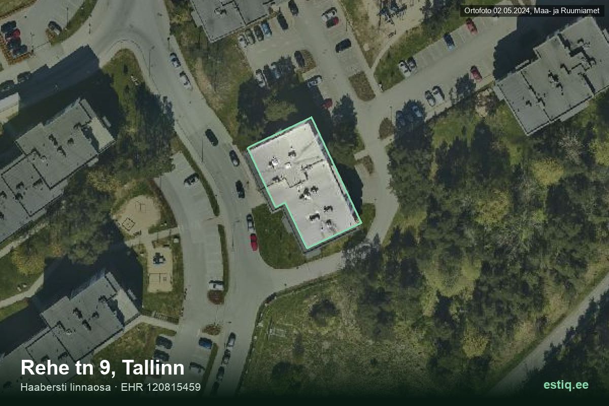 Rehe tänav 9, Tallinn – hoone aerofoto, kontuur ehitisregistri (EHR) andmetest