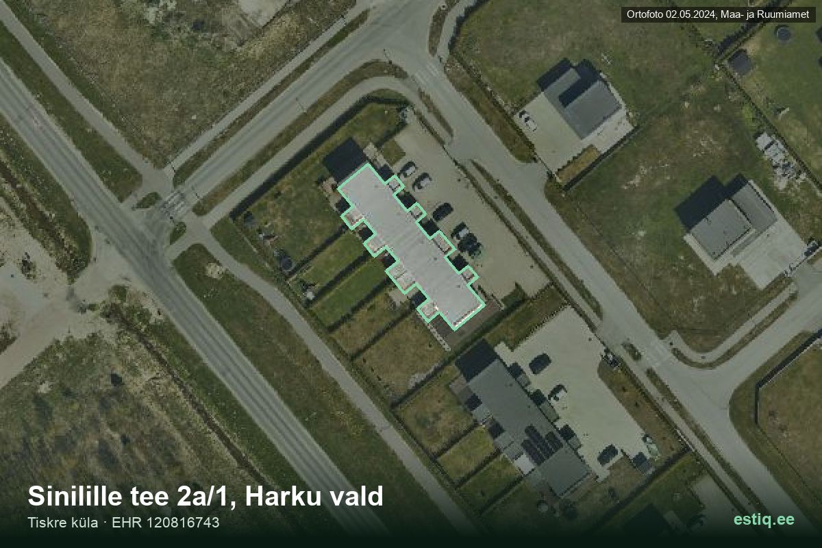 Sinilille tee 2a/1, Harku – hoone aerofoto, kontuur ehitisregistri (EHR) andmetest