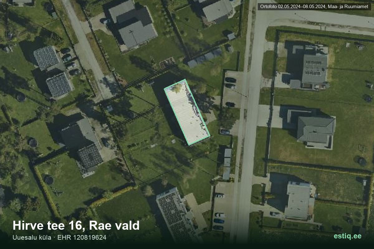 Hirve tee 16, Rae – aerial photo of the building, outline from the Building Register (EHR)