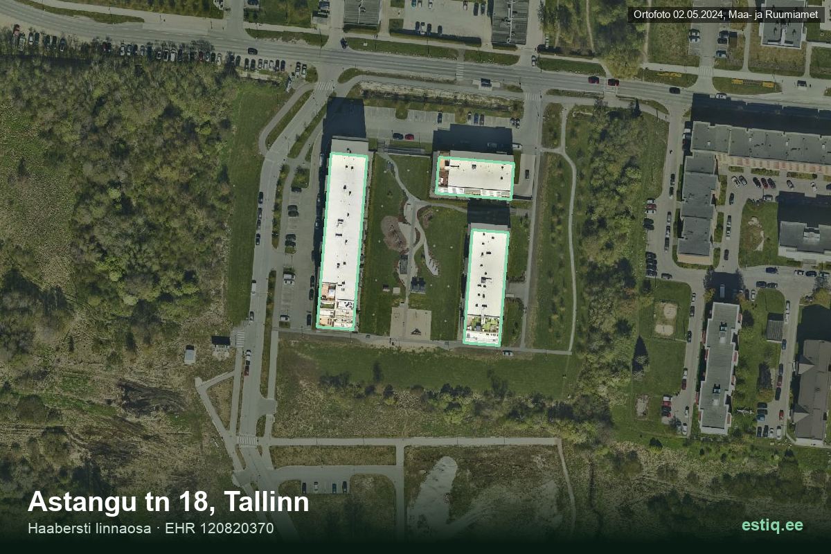 Jalami tänav 1, Tallinn – hoone aerofoto, kontuur ehitisregistri (EHR) andmetest
