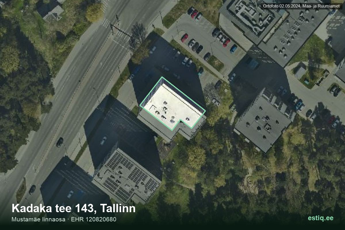 Kadaka tee 143, Tallinn – hoone aerofoto, kontuur ehitisregistri (EHR) andmetest