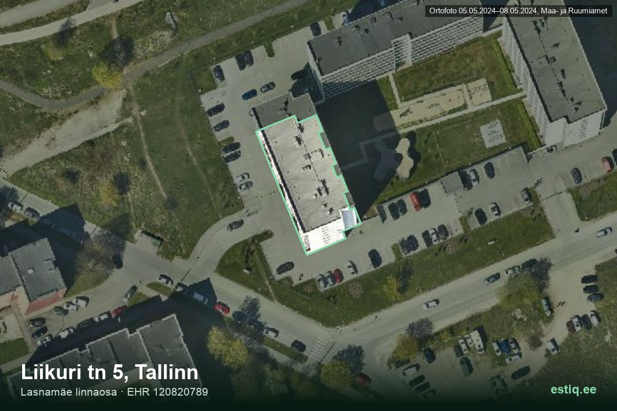 Liikuri tänav 5, Tallinn – aerial photo of the building, outline from the Building Register (EHR)