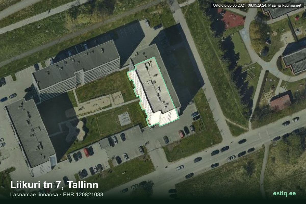 Liikuri tänav 7, Tallinn – aerial photo of the building, outline from the Building Register (EHR)