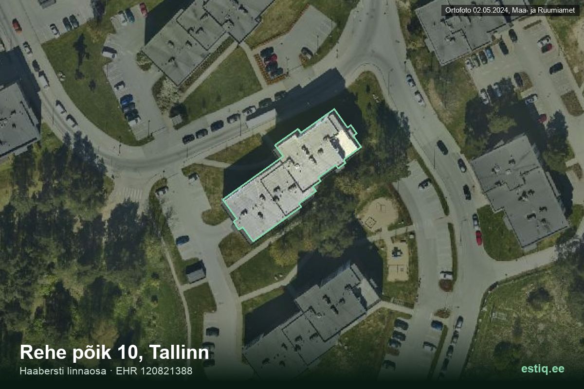 Rehe põik 10, Tallinn – aerial photo of the building, outline from the Building Register (EHR)