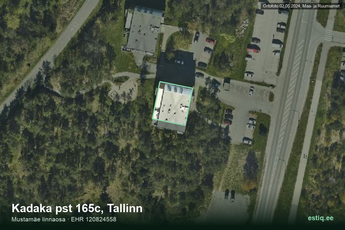 Kadaka pst 165c, Tallinn – hoone aerofoto, kontuur ehitisregistri (EHR) andmetest
