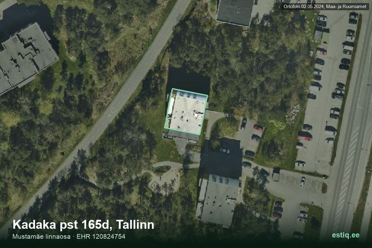 Kadaka pst 165d, Tallinn – aerial photo of the building, outline from the Building Register (EHR)