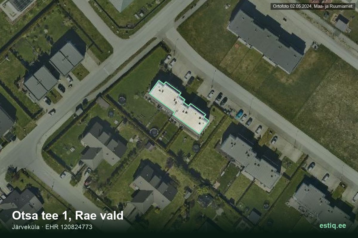 Otsa tee 1, Rae – hoone aerofoto, kontuur ehitisregistri (EHR) andmetest
