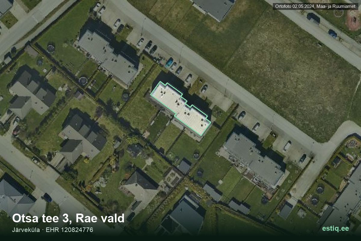 Otsa tee 3, Rae – hoone aerofoto, kontuur ehitisregistri (EHR) andmetest