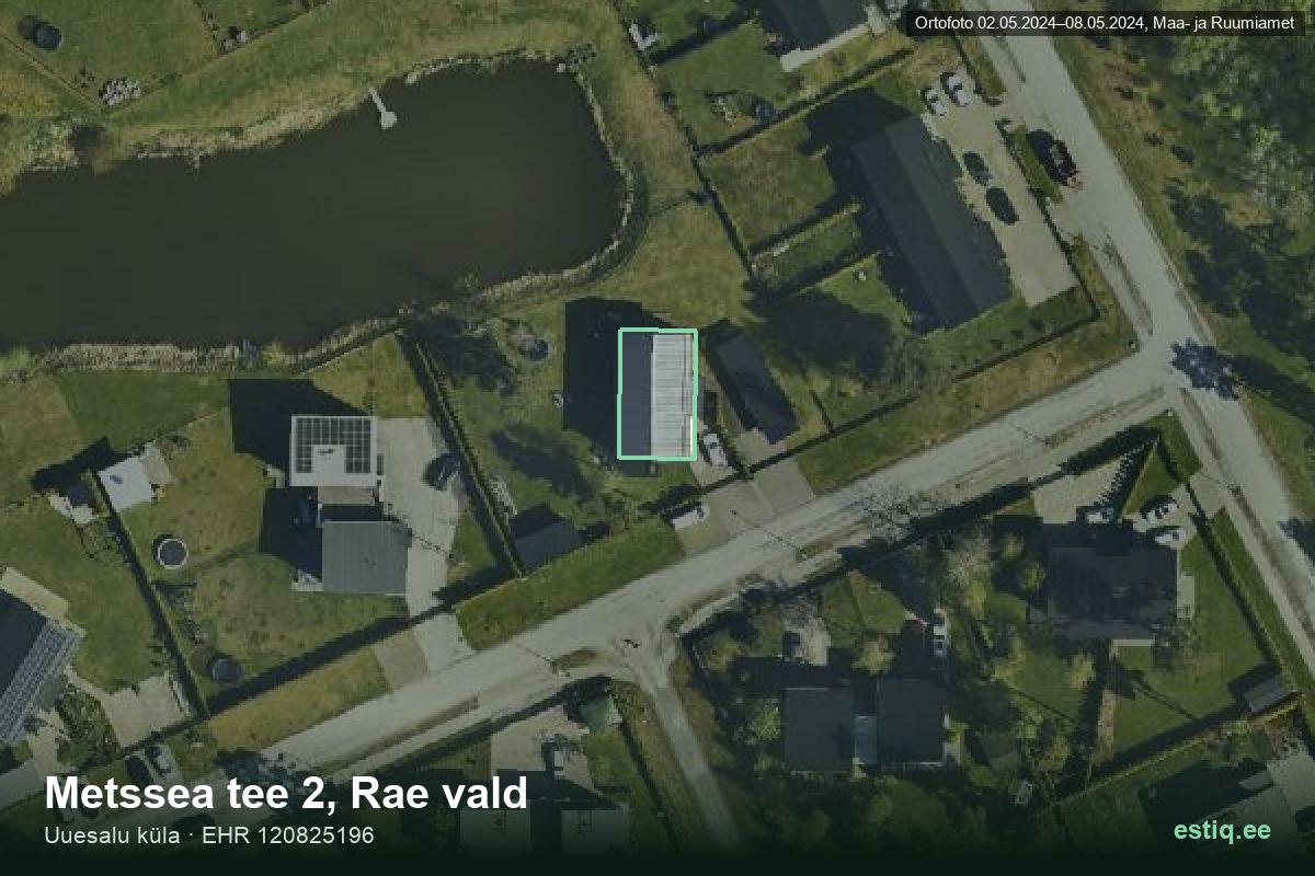 Metssea tee 2, Rae – hoone aerofoto, kontuur ehitisregistri (EHR) andmetest