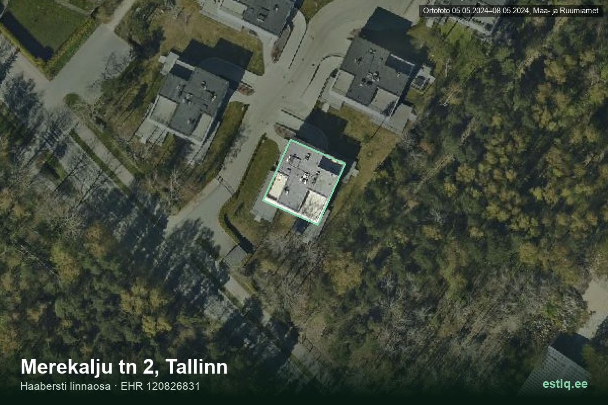Merekalju tänav 2, Tallinn – hoone aerofoto, kontuur ehitisregistri (EHR) andmetest