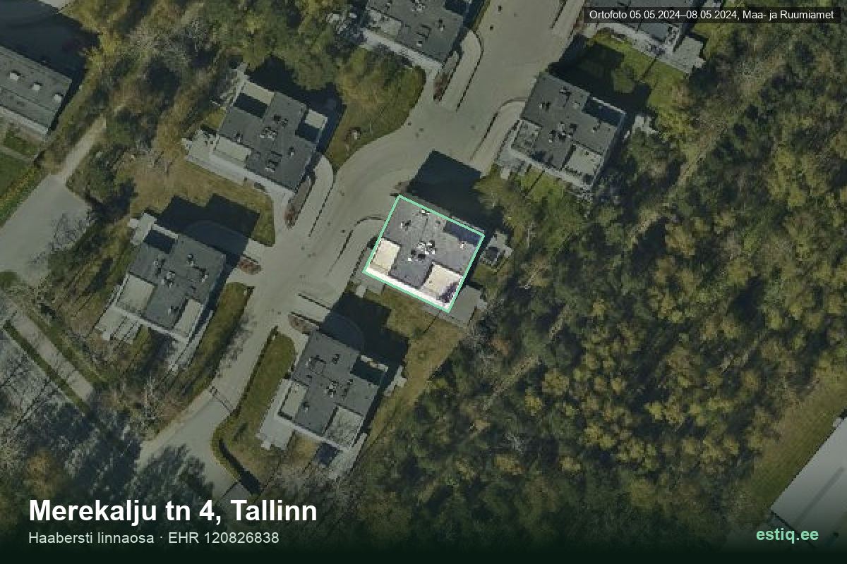 Merekalju tänav 4, Tallinn – hoone aerofoto, kontuur ehitisregistri (EHR) andmetest