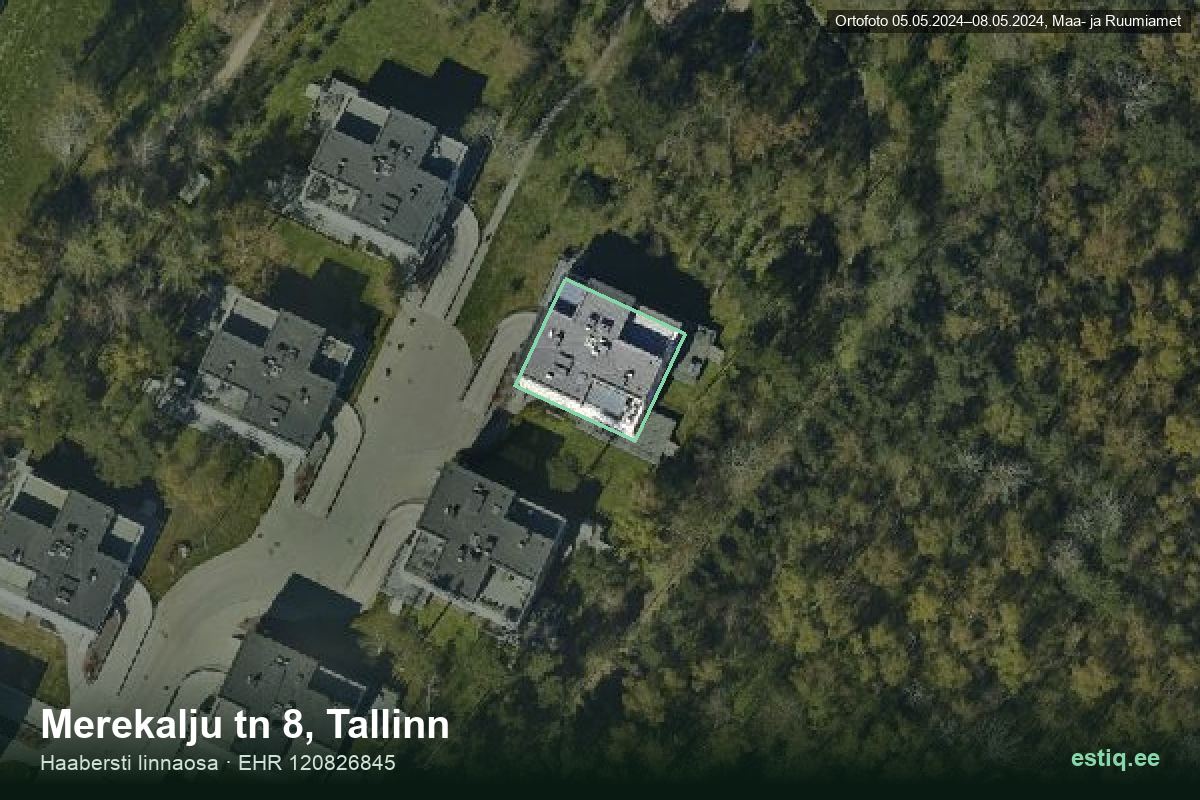 Merekalju tänav 8, Tallinn – aerial photo of the building, outline from the Building Register (EHR)