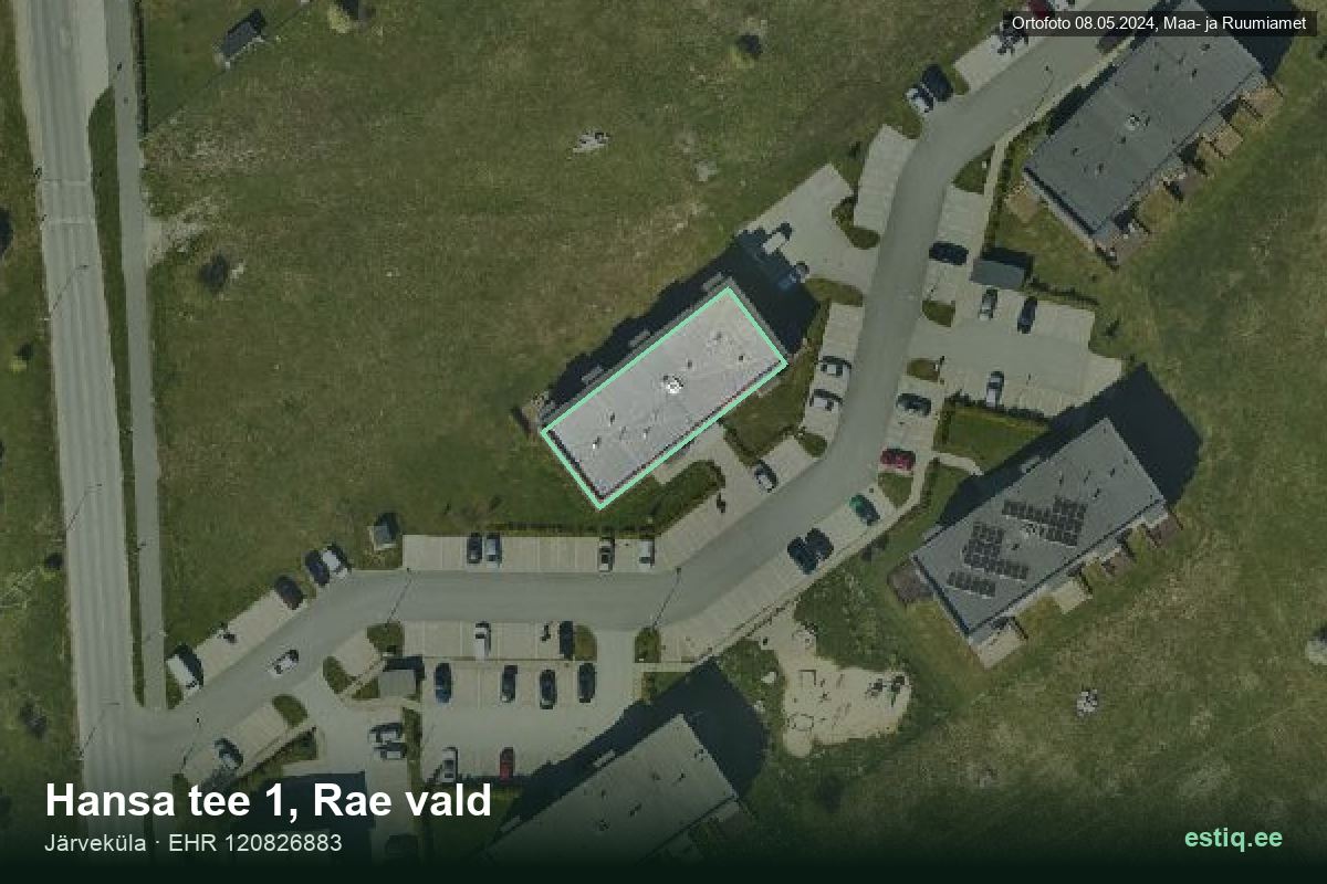 Hansa tee 1, Rae – ilmakuva rakennuksesta, ääriviiva rakennusrekisteristä (EHR)