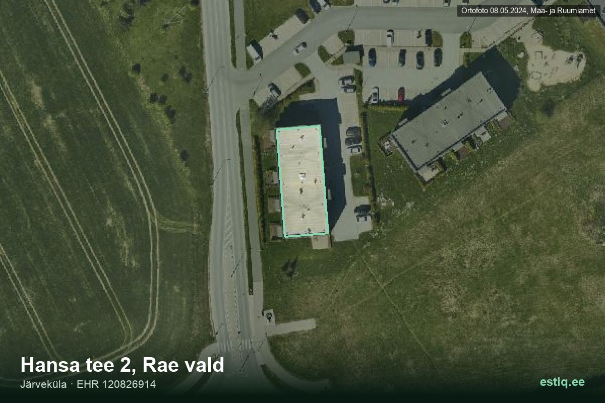 Hansa tee 2, Rae – hoone aerofoto, kontuur ehitisregistri (EHR) andmetest