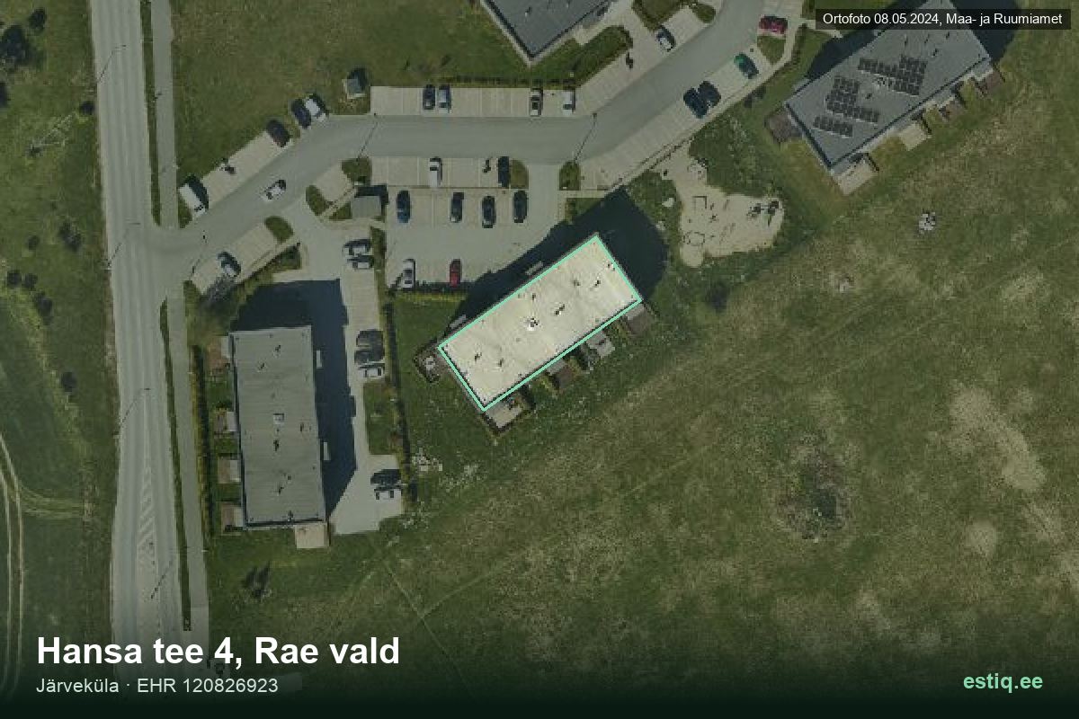 Hansa tee 4, Rae – hoone aerofoto, kontuur ehitisregistri (EHR) andmetest