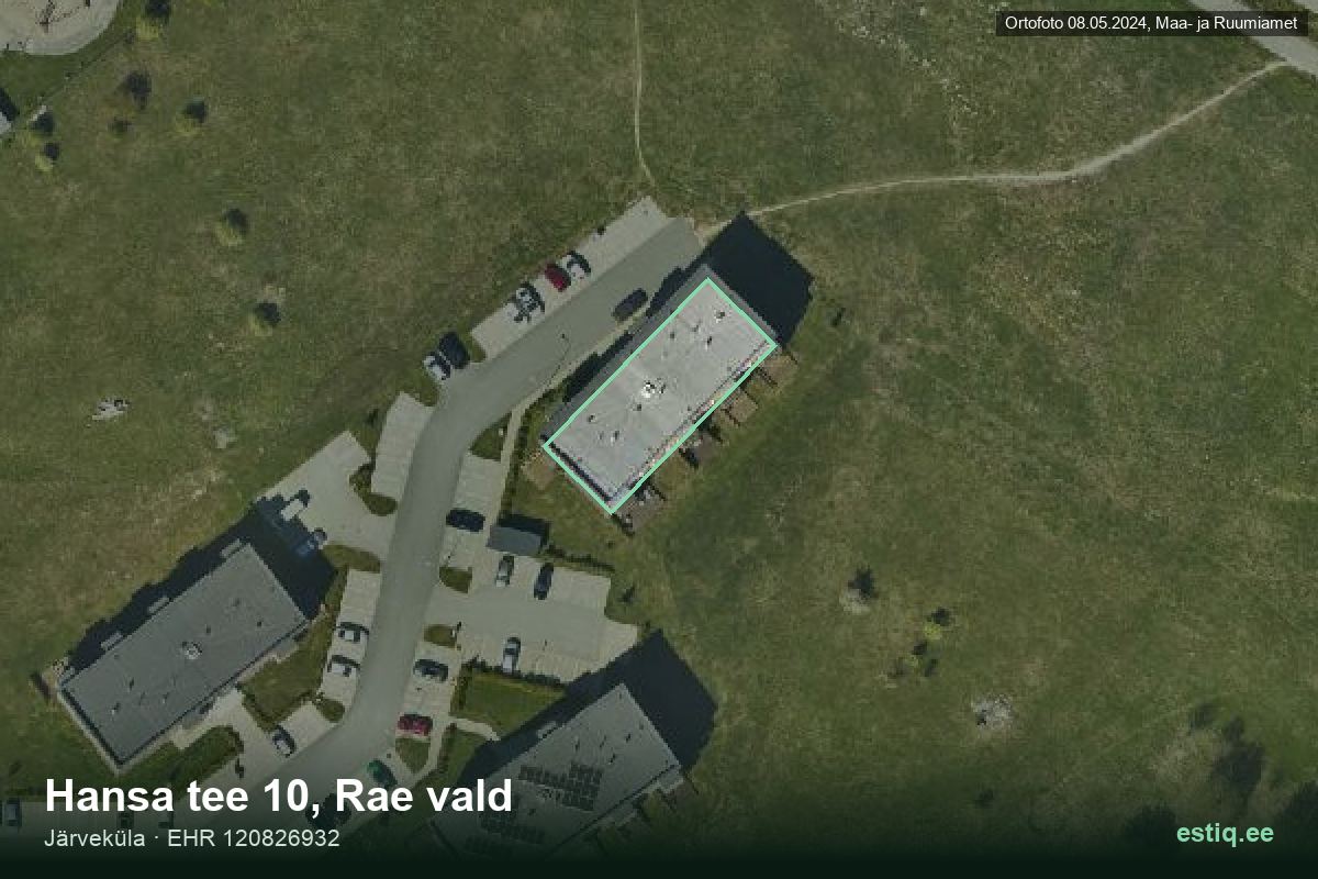 Hansa tee 10, Rae – aerial photo of the building, outline from the Building Register (EHR)