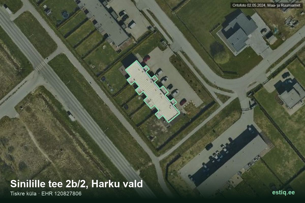 Sinilille tee 2b/2, Harku – aerial photo of the building, outline from the Building Register (EHR)