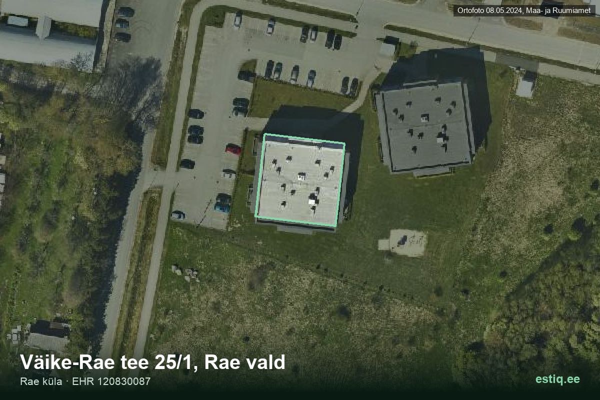 Väike-Rae tee 25/1, Rae – аэрофото дома, контур по данным регистра строений (EHR)