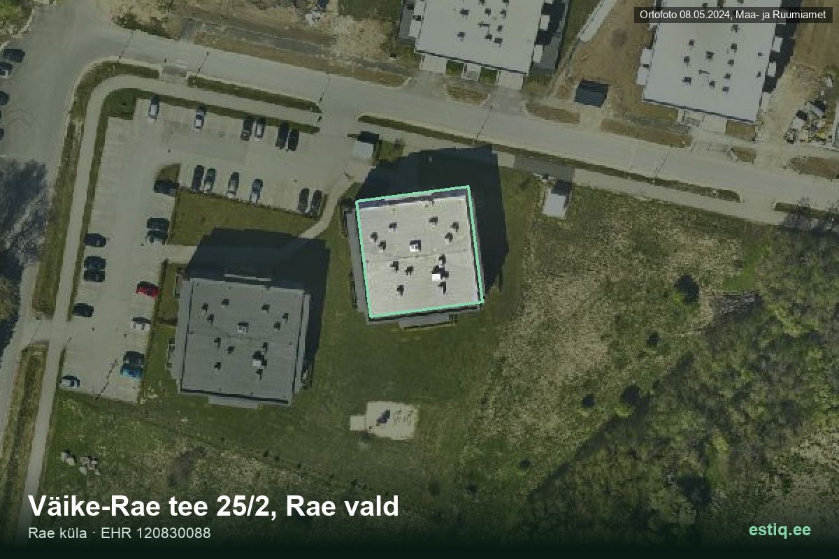 Väike-Rae tee 25/2, Rae – hoone aerofoto, kontuur ehitisregistri (EHR) andmetest