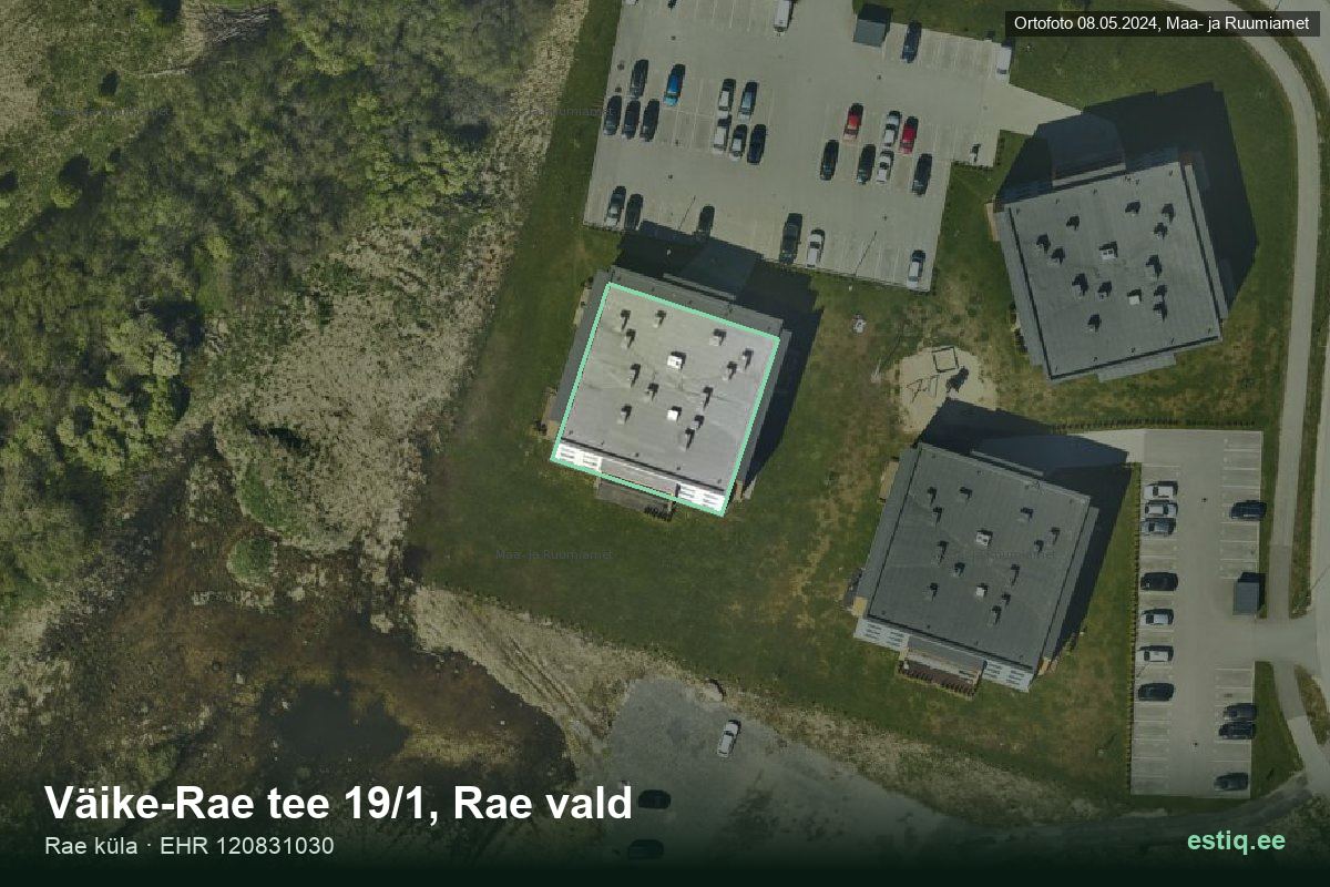 Väike-Rae tee 19/1, Rae – aerial photo of the building, outline from the Building Register (EHR)