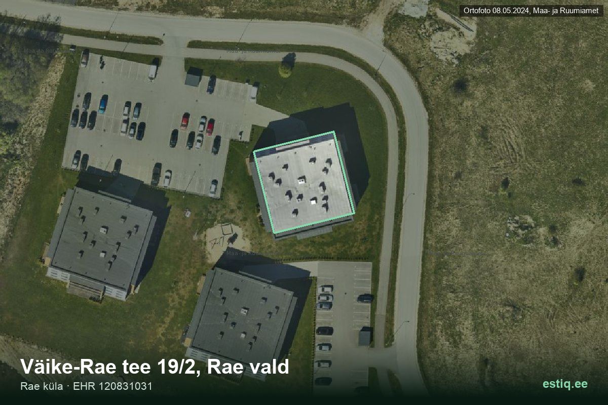 Väike-Rae tee 19/2, Rae – аэрофото дома, контур по данным регистра строений (EHR)
