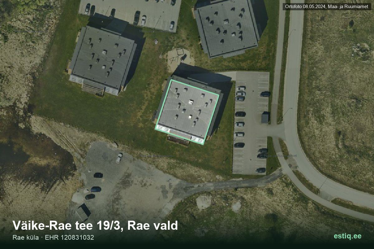 Väike-Rae tee 19/3, Rae – aerial photo of the building, outline from the Building Register (EHR)