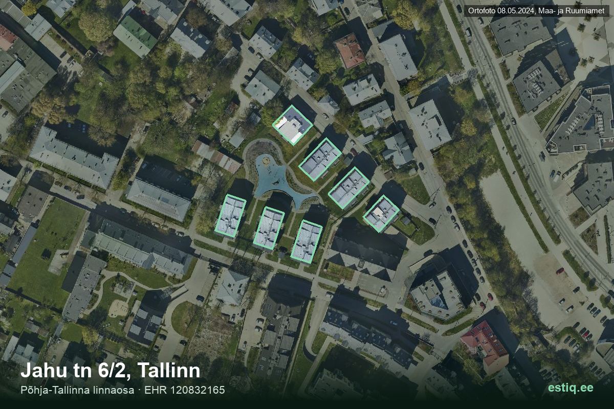Jahu tänav 6/3, Tallinn – hoone aerofoto, kontuur ehitisregistri (EHR) andmetest