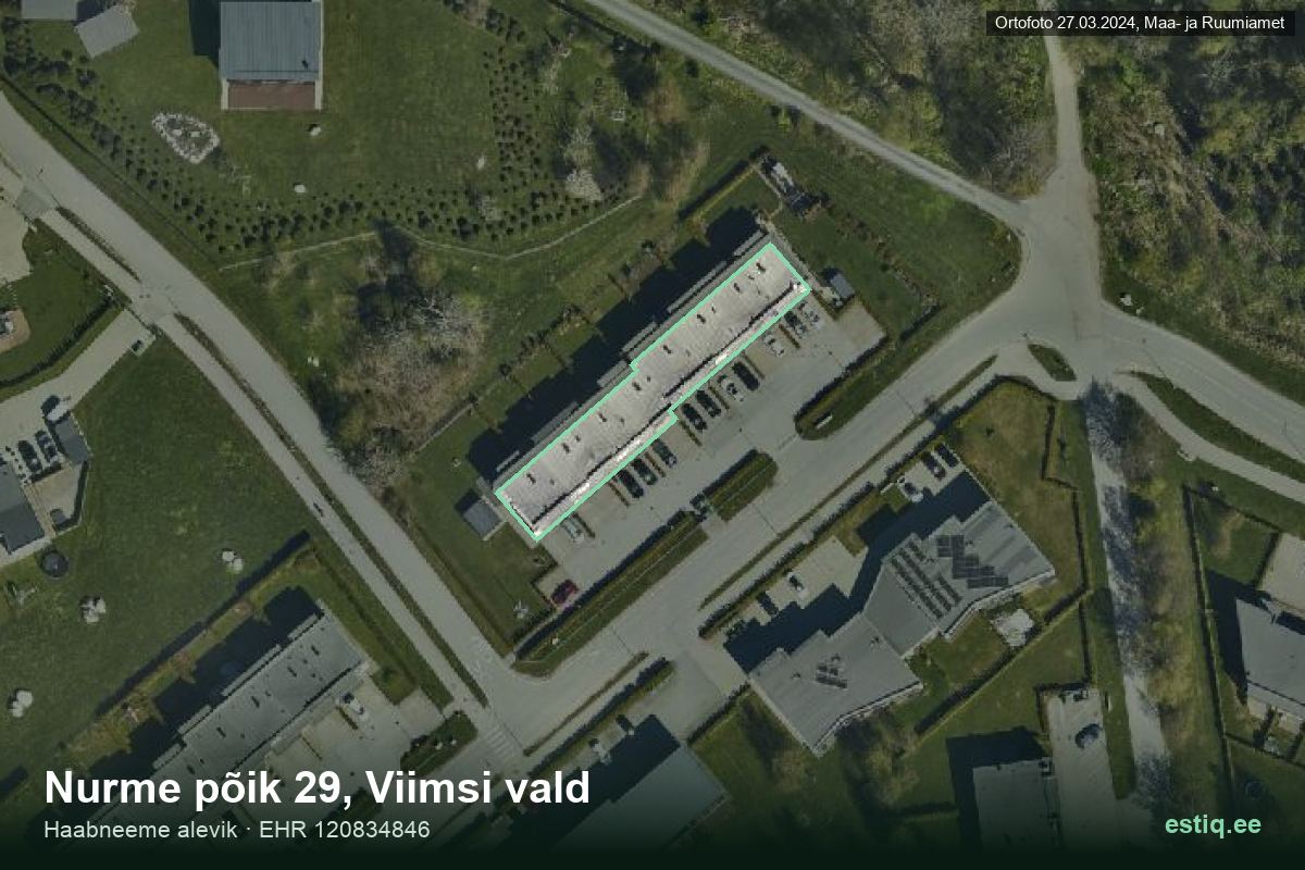 Nurme põik 29, Viimsi – hoone aerofoto, kontuur ehitisregistri (EHR) andmetest