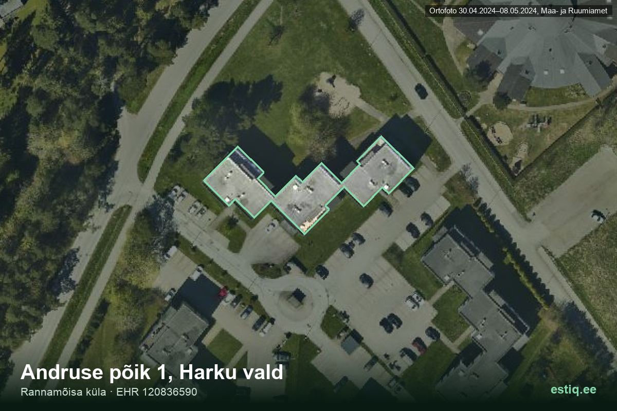 Andruse põik 1, Harku – hoone aerofoto, kontuur ehitisregistri (EHR) andmetest
