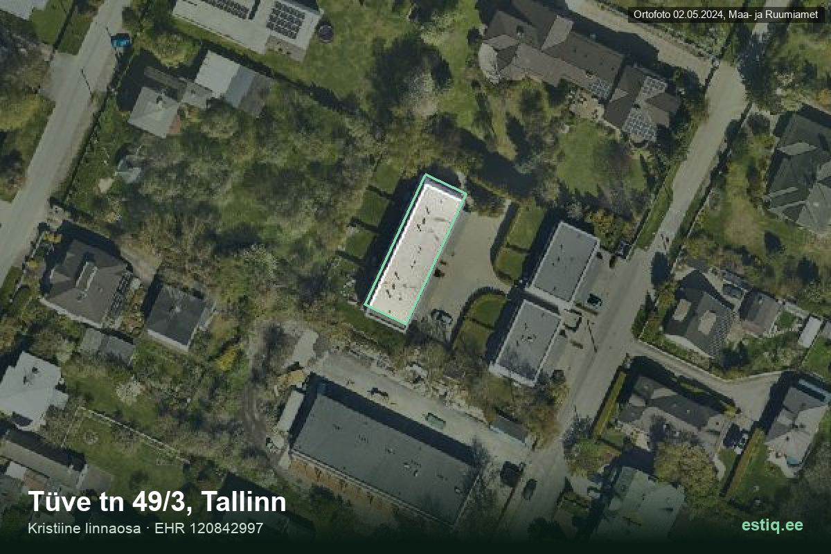 Tüve tänav 49/3, Tallinn – aerial photo of the building, outline from the Building Register (EHR)