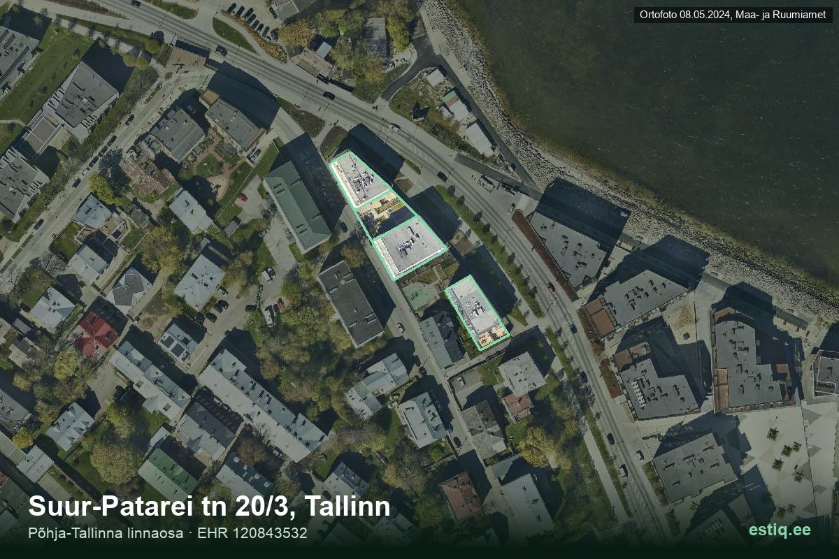 Kalaranna tänav 15, Tallinn – aerial photo of the building, outline from the Building Register (EHR)