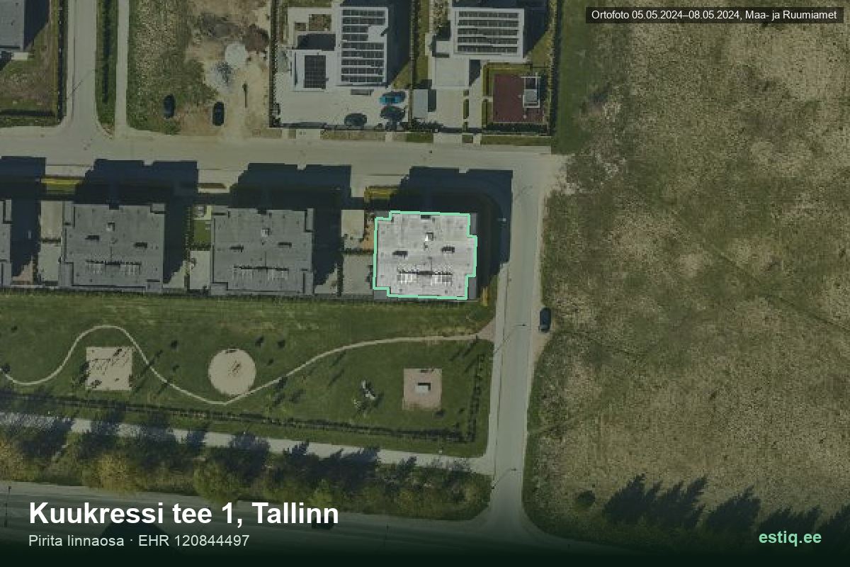 Kuukressi tee 1, Tallinn – hoone aerofoto, kontuur ehitisregistri (EHR) andmetest