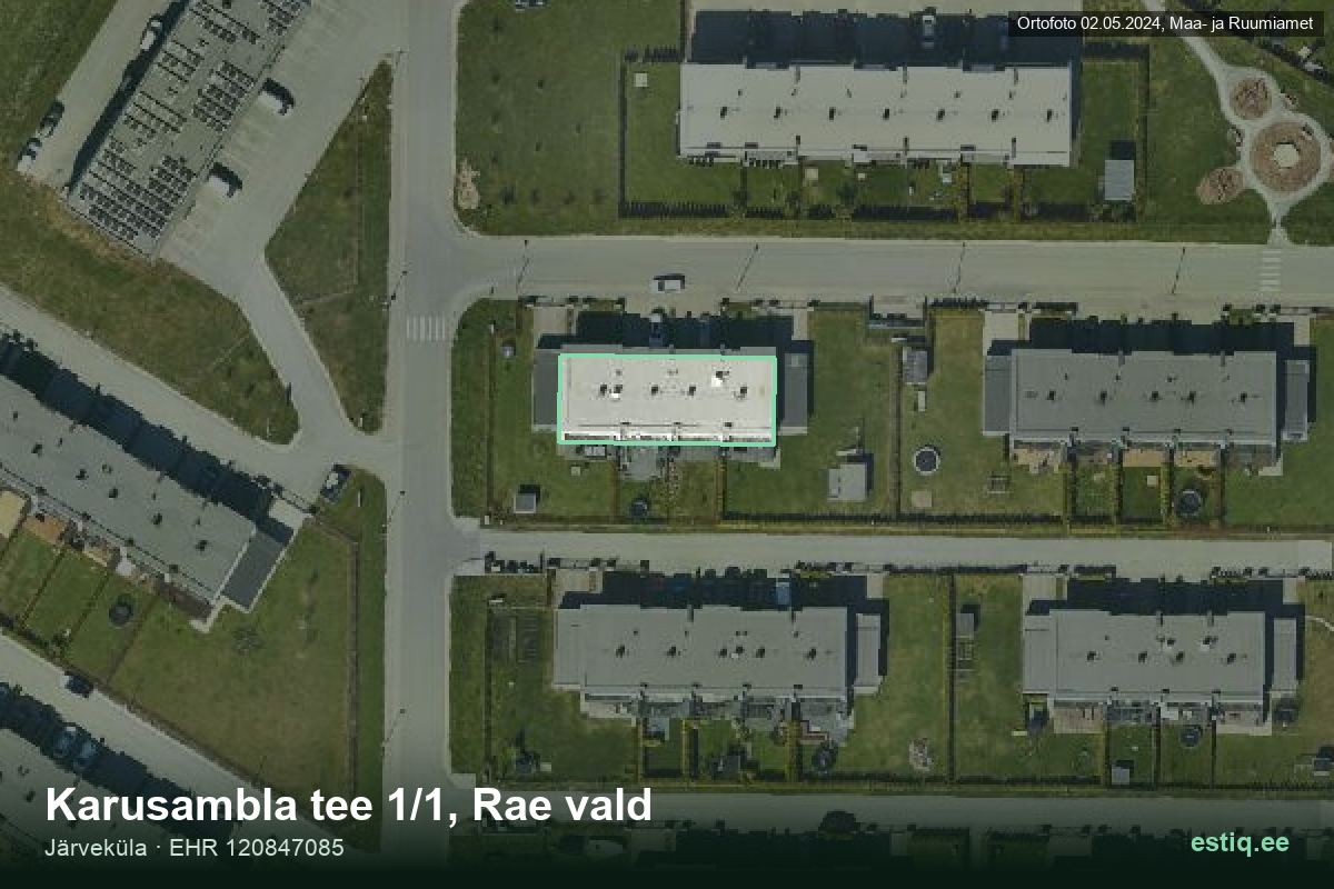 Karusambla tee 1/1, Rae – hoone aerofoto, kontuur ehitisregistri (EHR) andmetest