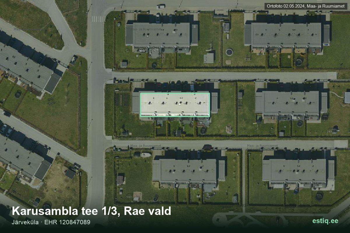 Karusambla tee 1/3, Rae – hoone aerofoto, kontuur ehitisregistri (EHR) andmetest