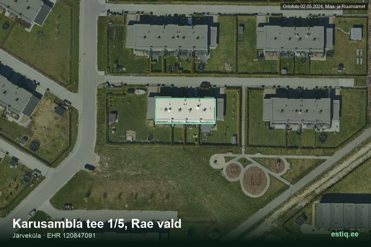 Karusambla tee 1/5, Rae – hoone aerofoto, kontuur ehitisregistri (EHR) andmetest
