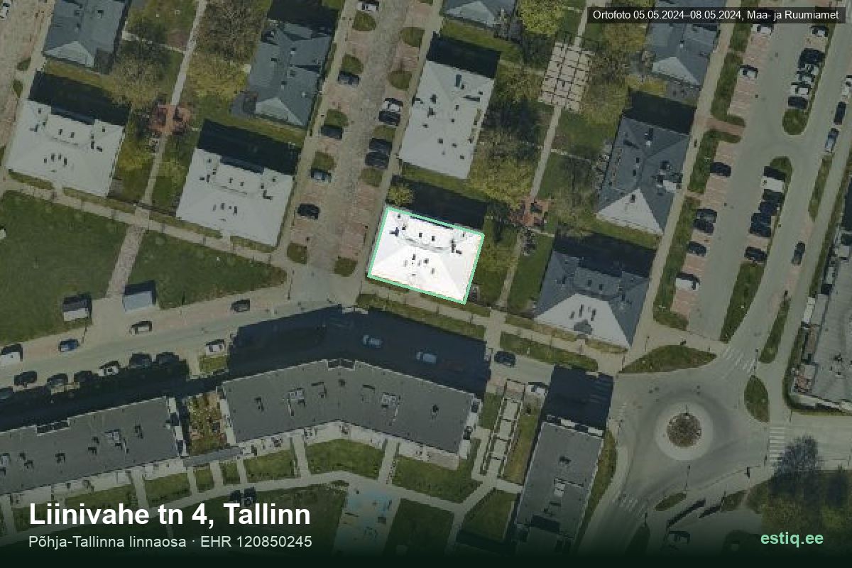 Liinivahe tänav 4, Tallinn – aerial photo of the building, outline from the Building Register (EHR)