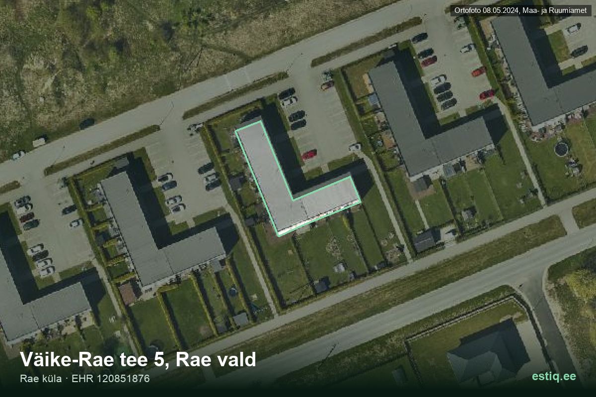 Väike-Rae tee 5, Rae – aerial photo of the building, outline from the Building Register (EHR)