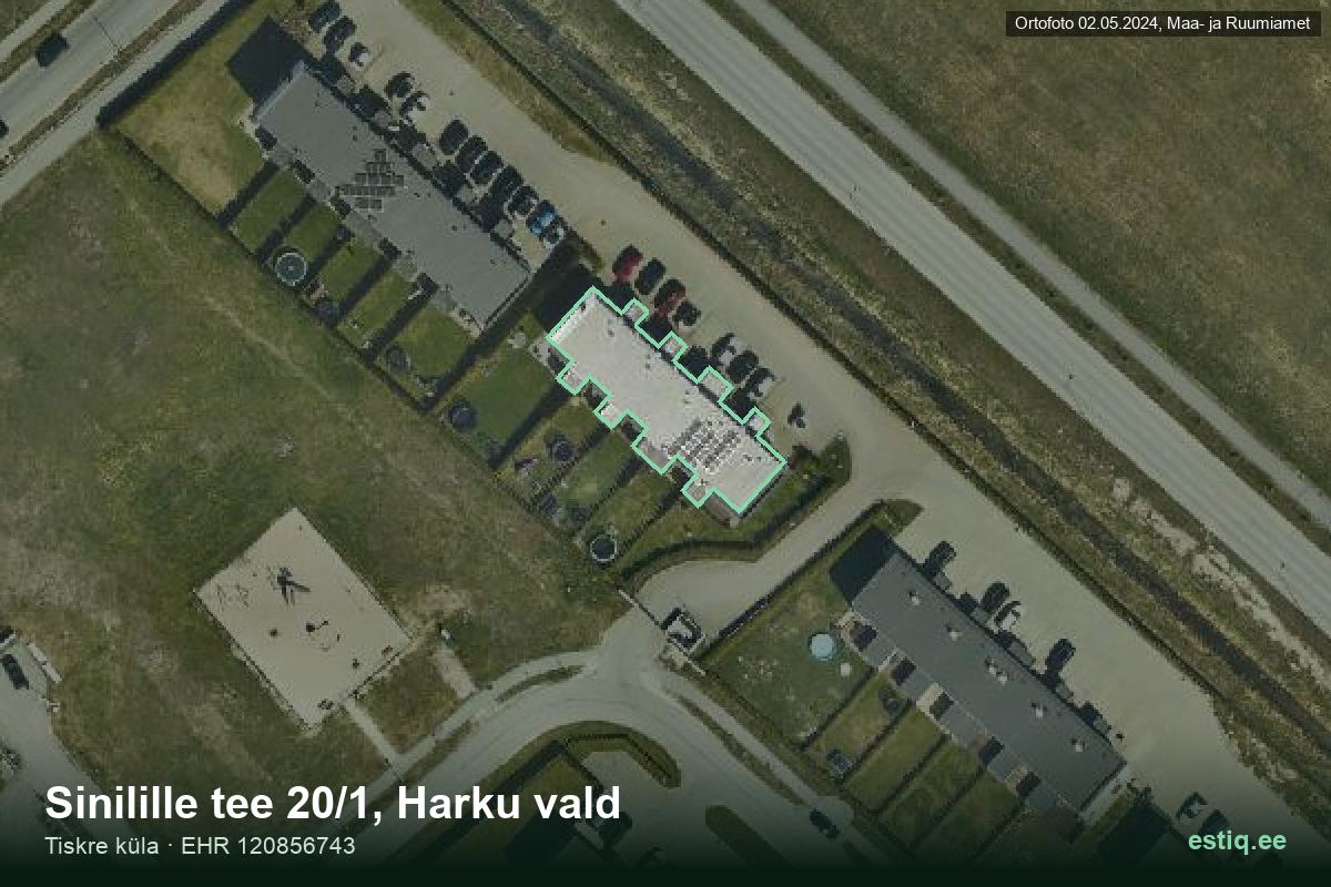 Sinilille tee 20/1, Harku – aerial photo of the building, outline from the Building Register (EHR)