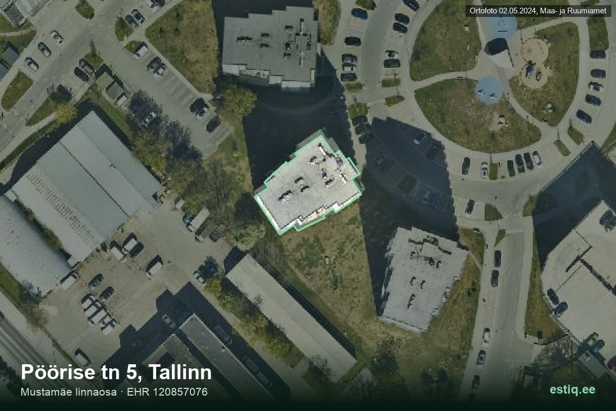 Pöörise tänav 5, Tallinn – aerial photo of the building, outline from the Building Register (EHR)