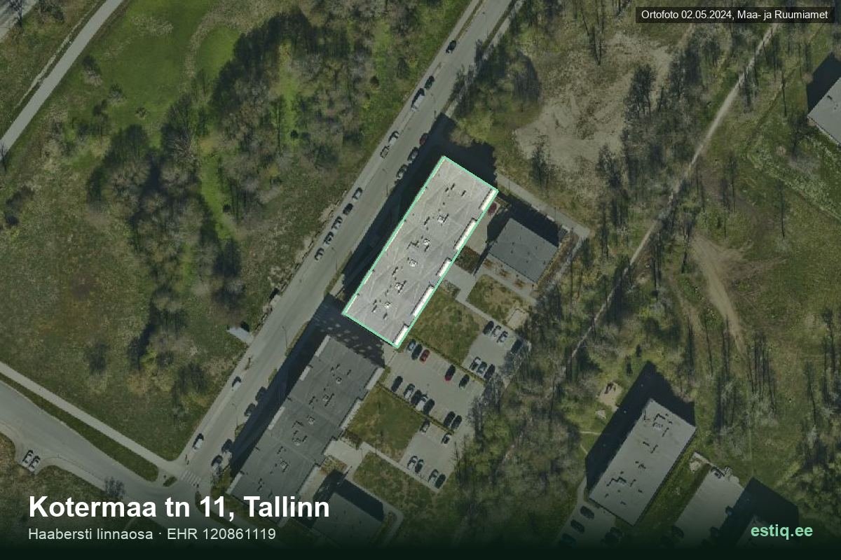 Kotermaa tänav 11, Tallinn – aerial photo of the building, outline from the Building Register (EHR)