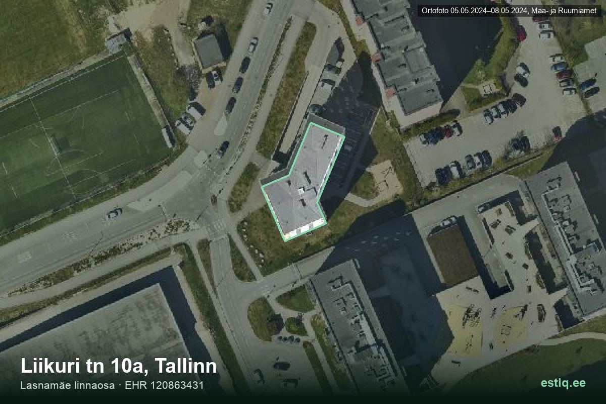 Liikuri tänav 10a, Tallinn – hoone aerofoto, kontuur ehitisregistri (EHR) andmetest