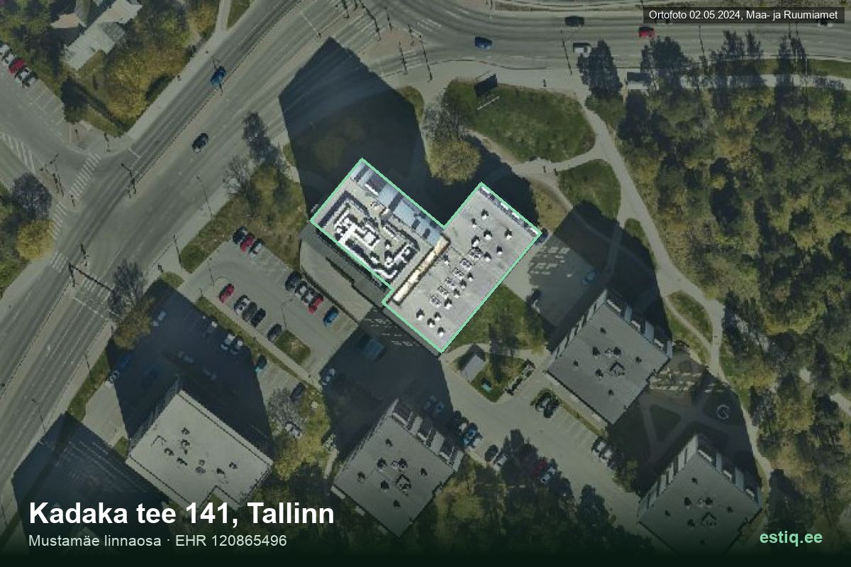 Kadaka tee 141, Tallinn – hoone aerofoto, kontuur ehitisregistri (EHR) andmetest