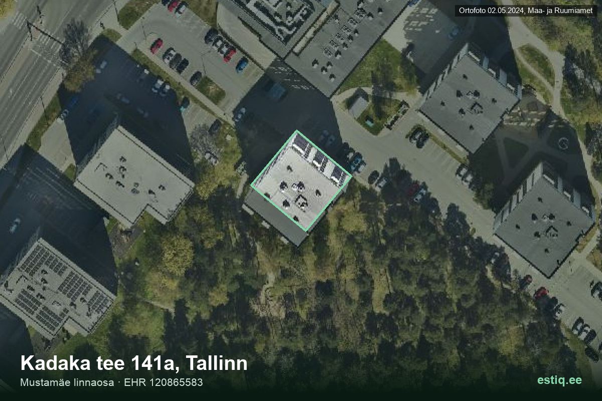 Kadaka tee 141a, Tallinn – hoone aerofoto, kontuur ehitisregistri (EHR) andmetest