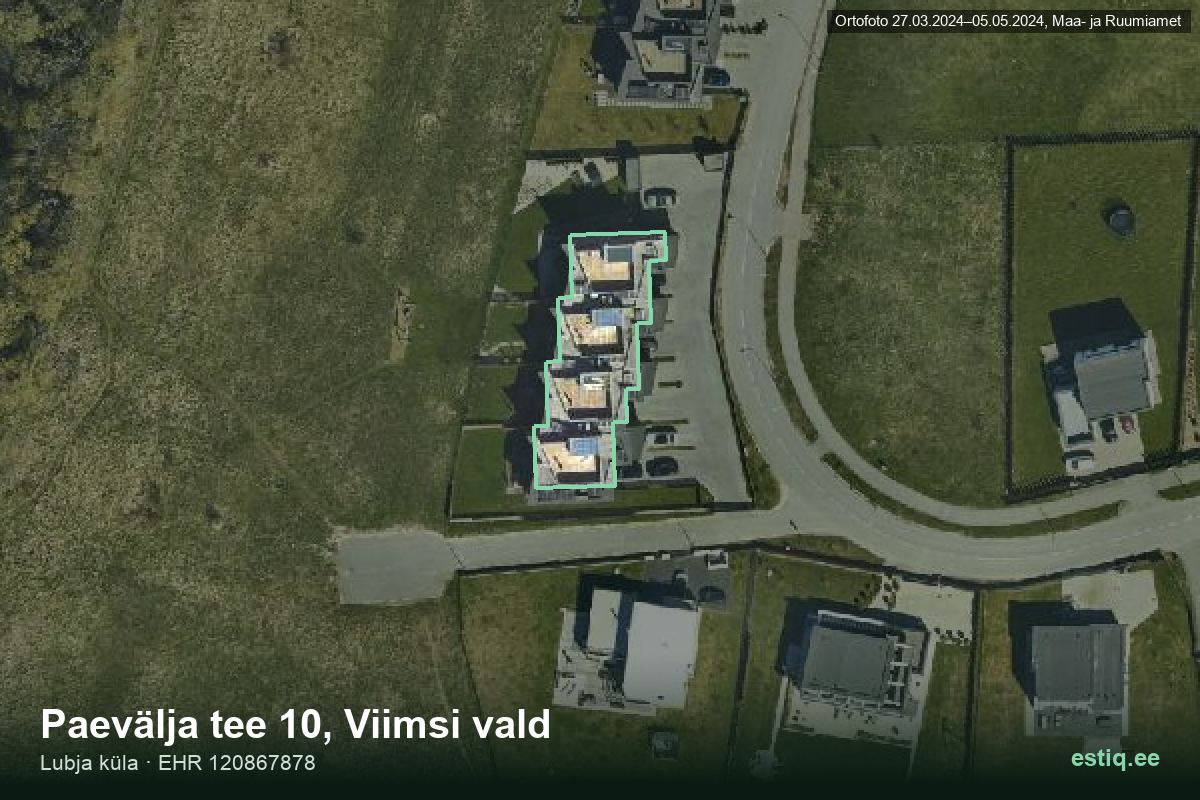 Paevälja tee 10, Viimsi – hoone aerofoto, kontuur ehitisregistri (EHR) andmetest