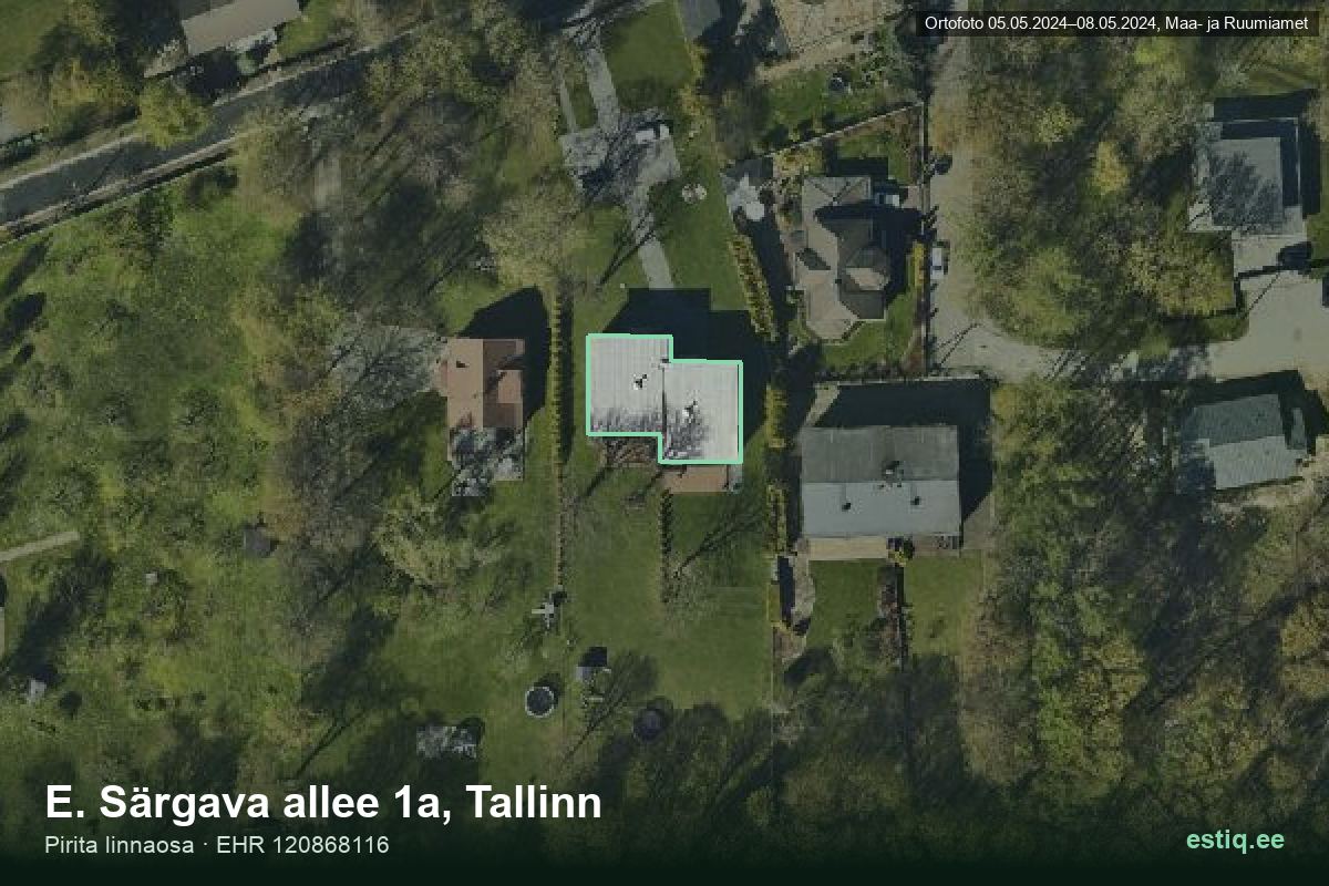 E. Särgava allee 1a, Tallinn – hoone aerofoto, kontuur ehitisregistri (EHR) andmetest