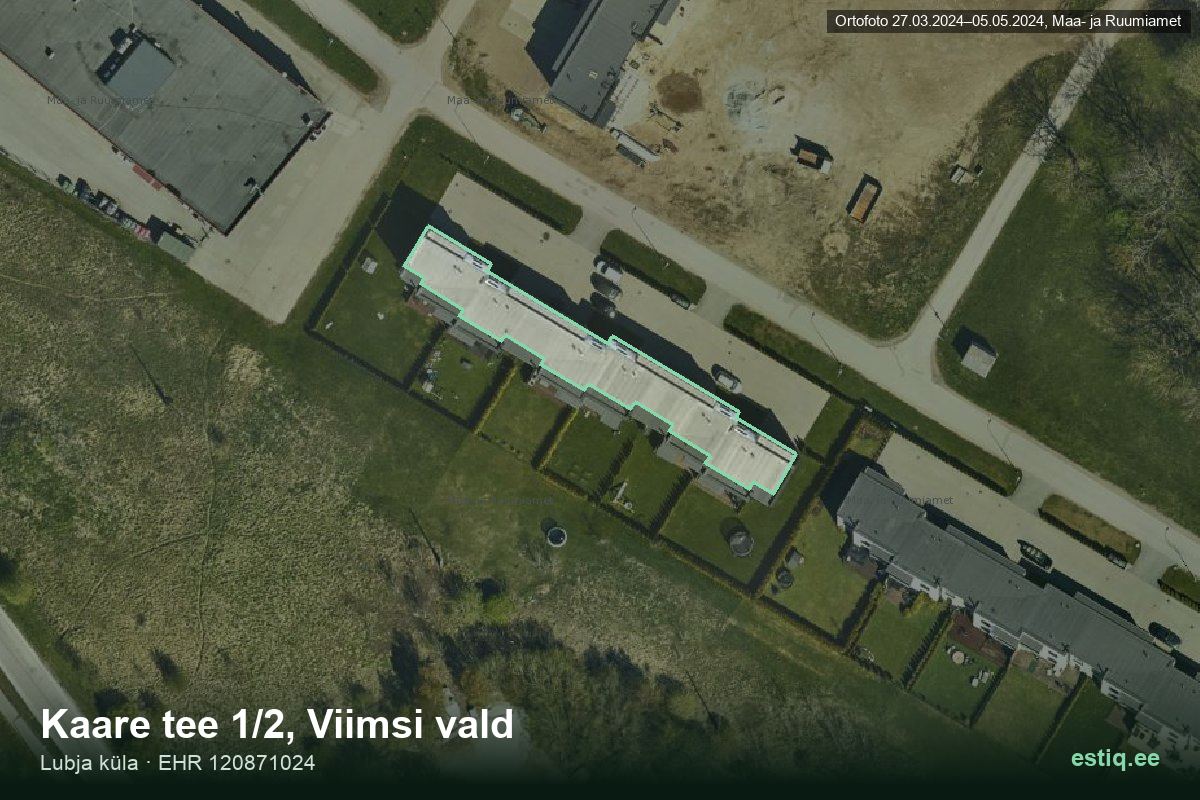 Kaare tee 1/2, Viimsi – hoone aerofoto, kontuur ehitisregistri (EHR) andmetest