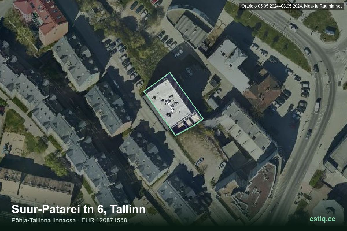 Suur-Patarei tänav 6, Tallinn – aerial photo of the building, outline from the Building Register (EHR)